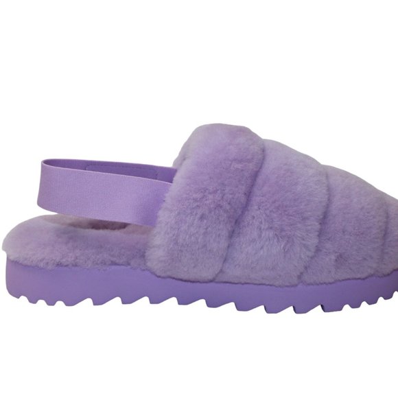 UGG Super Fluff Slipper Sandals Elastic strap Lavender Women's 10 NEW! - Picture 7 of 11